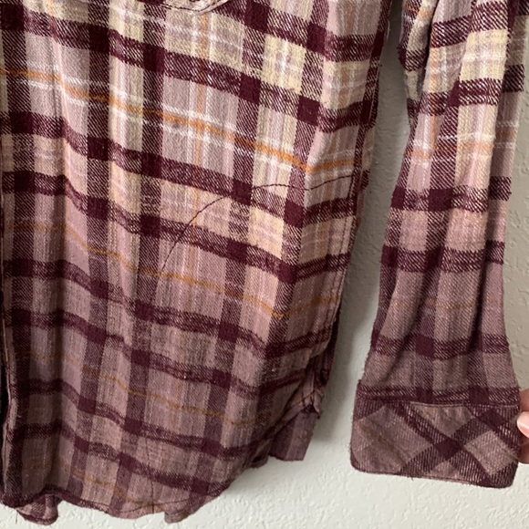 Free People Dip Dye Flannel Buttondown - Picture 7 of 11